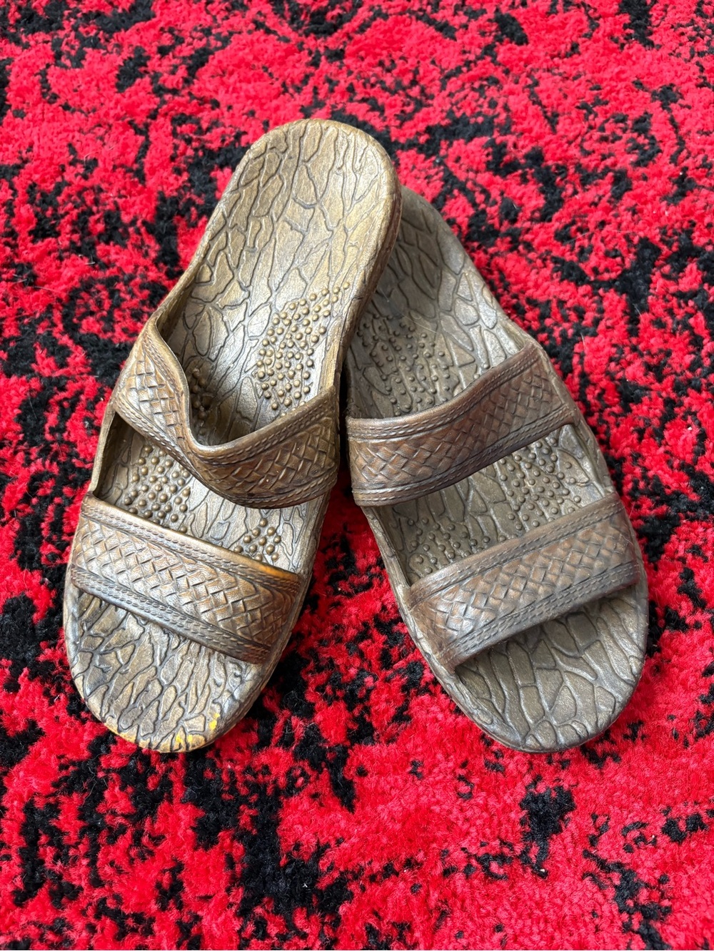 Brown Textured Slide Sandals from Hawaii